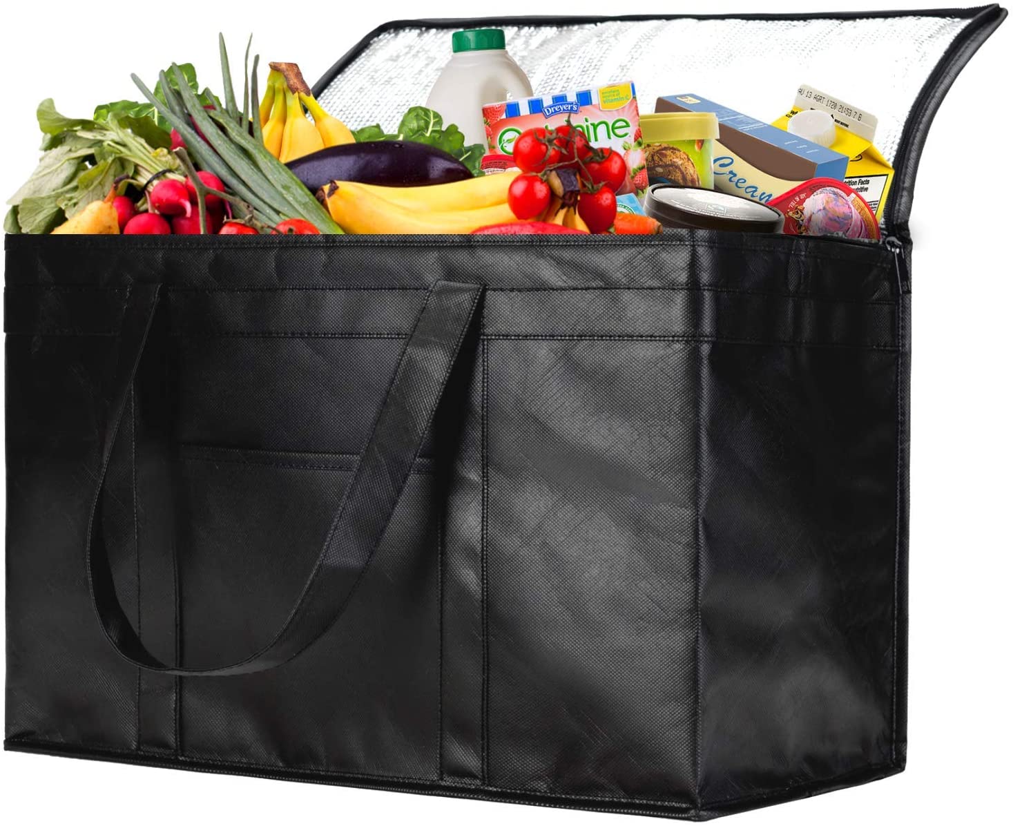 NZ Home XXL Insulated Grocery Bag, Hot & Cold Food Delivery Bag, Light ...