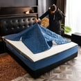NZISNG Thickened Plush SixSided Full Coverage Cotton Padded Bedspread