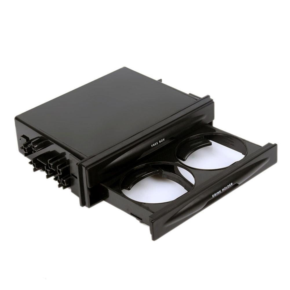 NZRUANE Multi-Use Car Radio 1DIN Storage Box - 2-Layer ABS Cup Holder ...