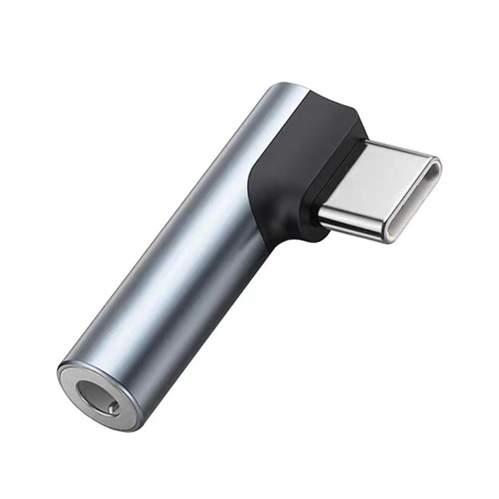Adattatore Audio USB C A Jack 3.5 Mm AUX – 90 Gradi, Metallo Grigio, Cavo 5 Cm – Doonjiey