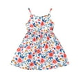 thumbnail image 1 of NZRVAWS 6T Little Girls Summer Dress 6T Girls Sleeveless Dress Suspender Floral Dress, 1 of 6