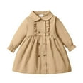 thumbnail image 1 of NZRVAWS Dress For Baby Girls 3 Months Baby Girls Doll Collar Solid Color 6 Months Baby Girls Dress 1PCS Winter Dress,Yellow, 1 of 7