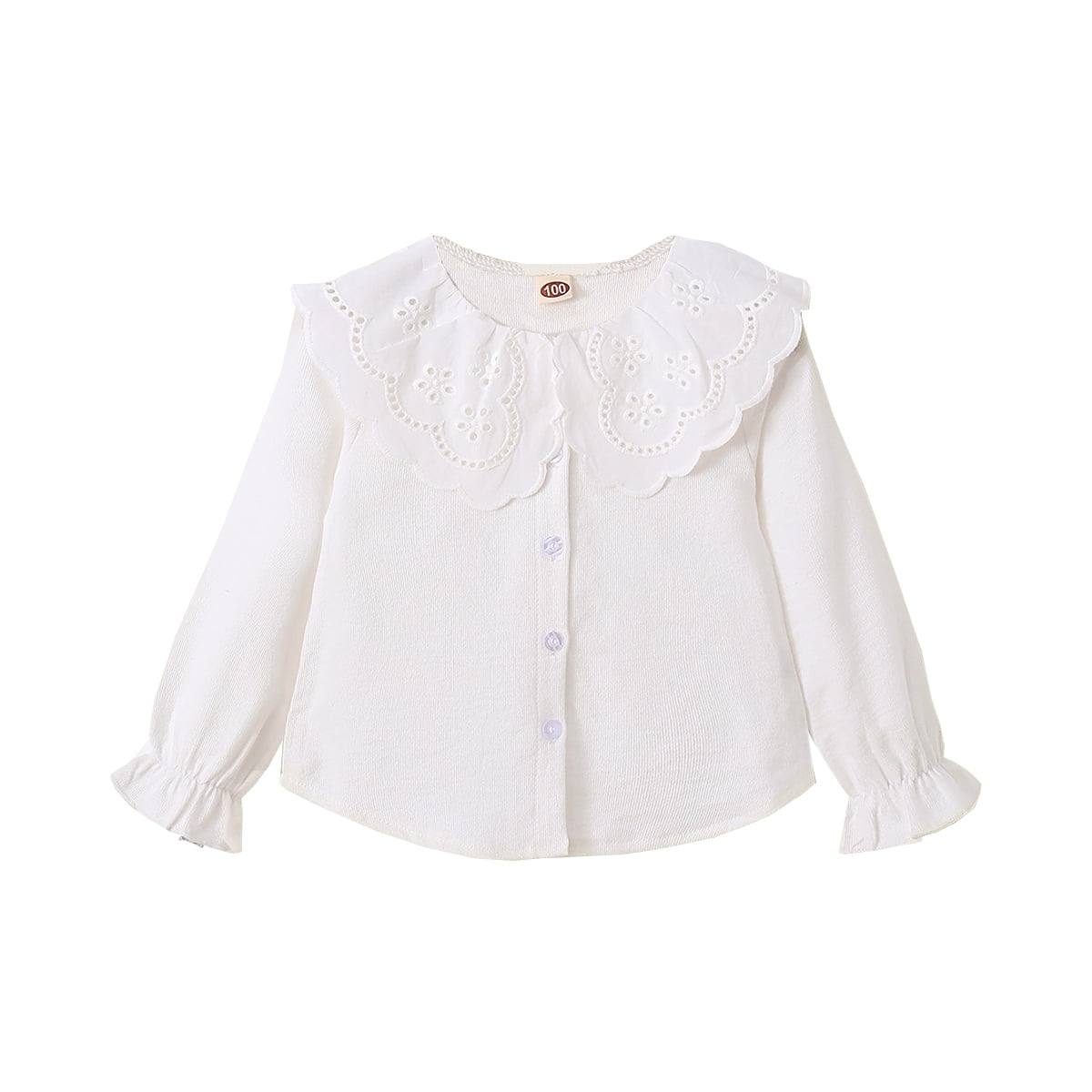 NZRVAWS Little Baby Girl Clothes Mint Leaf Collar Long Sleeve