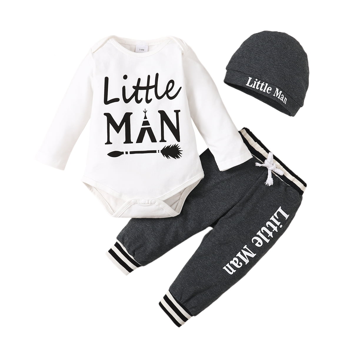 NZRVAWS Newborn Baby Boys 3 Months Boys Outfit Set Long Sleeve Little