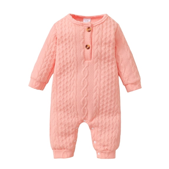 NZRVAWS Newborn Baby Girl Clothes Long Sleeve Long Pants Ribbing Romper Baby Girl Solid Color Jumpsuit Bodysuit 3-6 Months