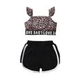 thumbnail image 1 of NZRVAWS Newborn Baby Girl Clothes Ruffle Fly Sleeve Leopard Print Crop Top and Solid Color Shorts Baby Girl Outfit Set 9-12 Months, 1 of 7