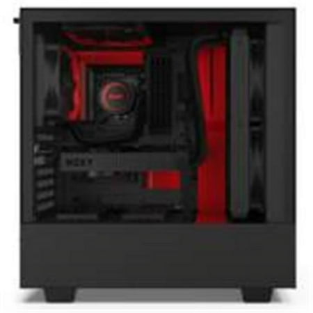 NZXT - H510 Compact ATX Mid-Tower Case with Tempered Glass - Red/Matte Black