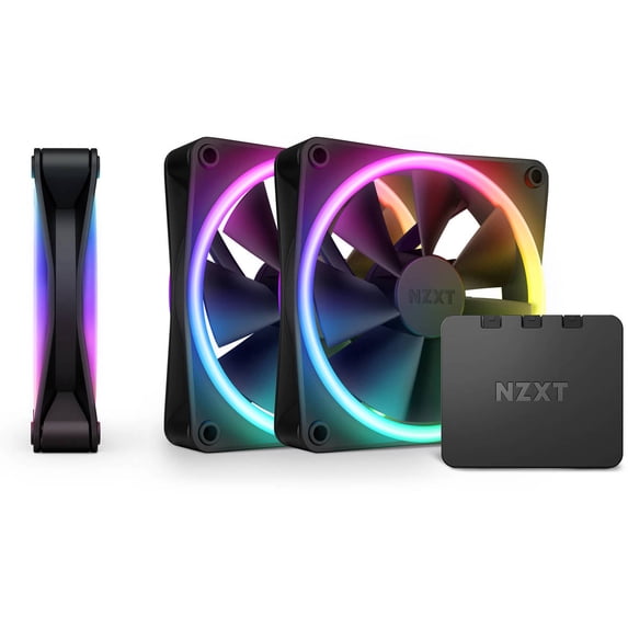 NZXT F120RGB Duo - 120mm Dual-sided RGB Fan - Triple Pack (Black) w/RGB Controller