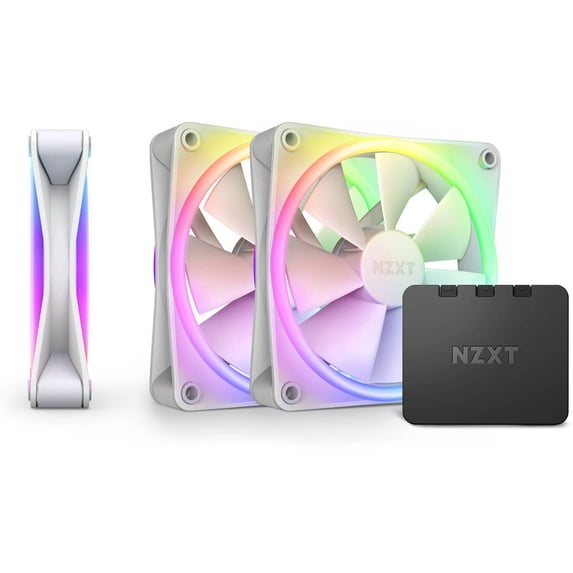 NZXT F120 120mm RGB DUO Fan, Matte White, 3-Pack