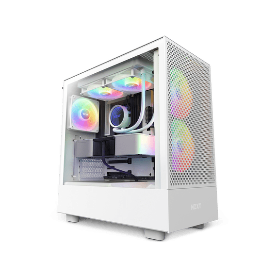 NZXT H Series H5 (2023) Flow RGB Edition ATX Mid Tower Chassis White Color-CC-H51FW-R1
