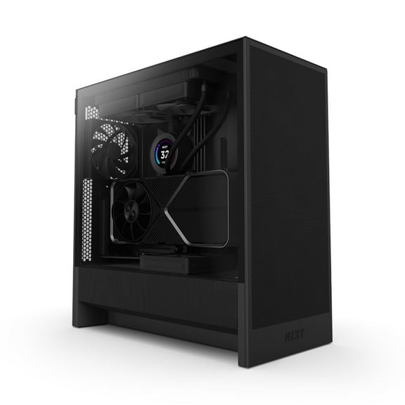 NZXT H5 Flow Compact Tempered Glass ATX Mid-Tower Airflow Computer Case, Black
