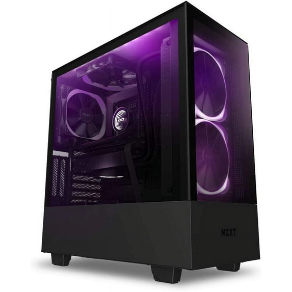 NZXT H510 Elite - CA-H510E-B1 - Premium Mid-Tower ATX Case PC Gaming Case - Dual-Tempered Glass Panel - Front I/O USB Type-C Port - Vertical GPU Mount - Integrated RGB Lighting - Black