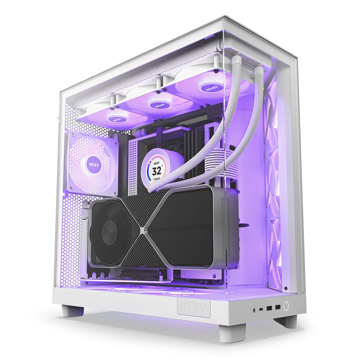 NZXT H6 Flow White ミドルタワーケース NZXT H6 FLOW RGB Compact Dual-Chamber Mid-Tower Airflow Case