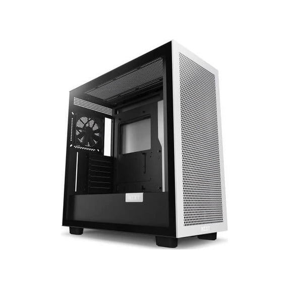 NZXT H7 Flow White & Black - Mid-Tower Airflow PC Gaming Case - Tempered Glass - Enhanced Cable Management