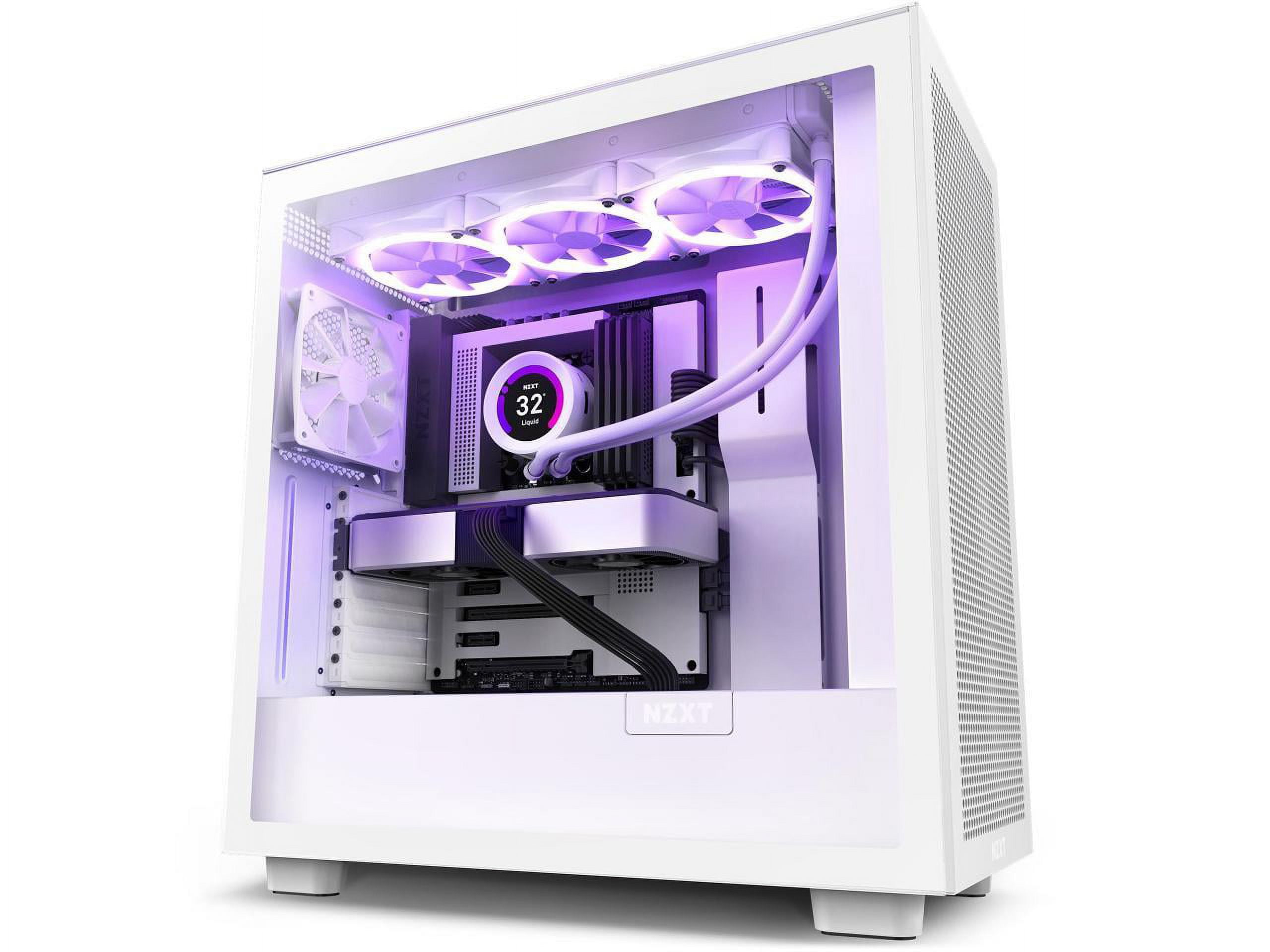 NZXT H7 Flow White - Mid-Tower Airflow PC Gaming Case - Tempered
