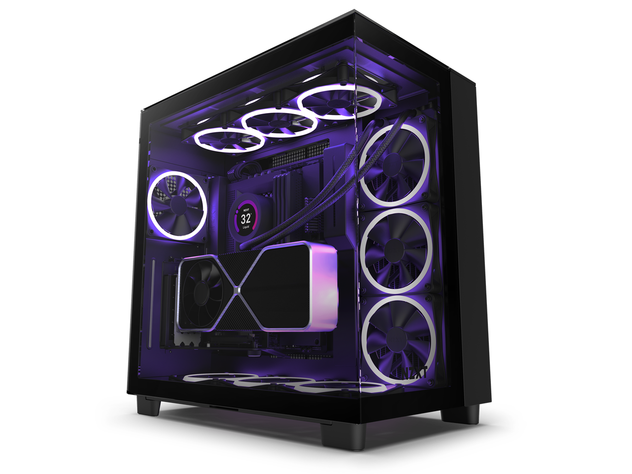 NZXT H9 Elite - All Black - CM-H91EB-01 - Premium Dual-Chamber - Mid-Tower - RGB Fans - Case - image 1 of 19