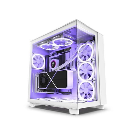 NZXT - H9 Elite ATX Mid-Tower Case with Dual Chamber - White