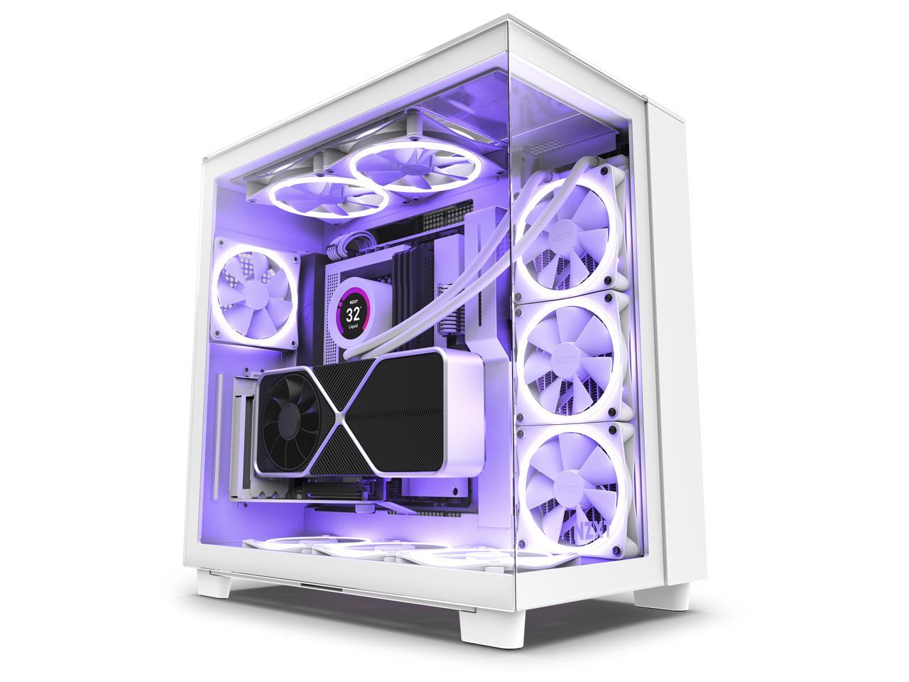 NZXT H9 Elite - All White - CM-H91EW-01 - Premium Dual-Chamber - Mid-Tower - RGB Fans - Case - image 1 of 19