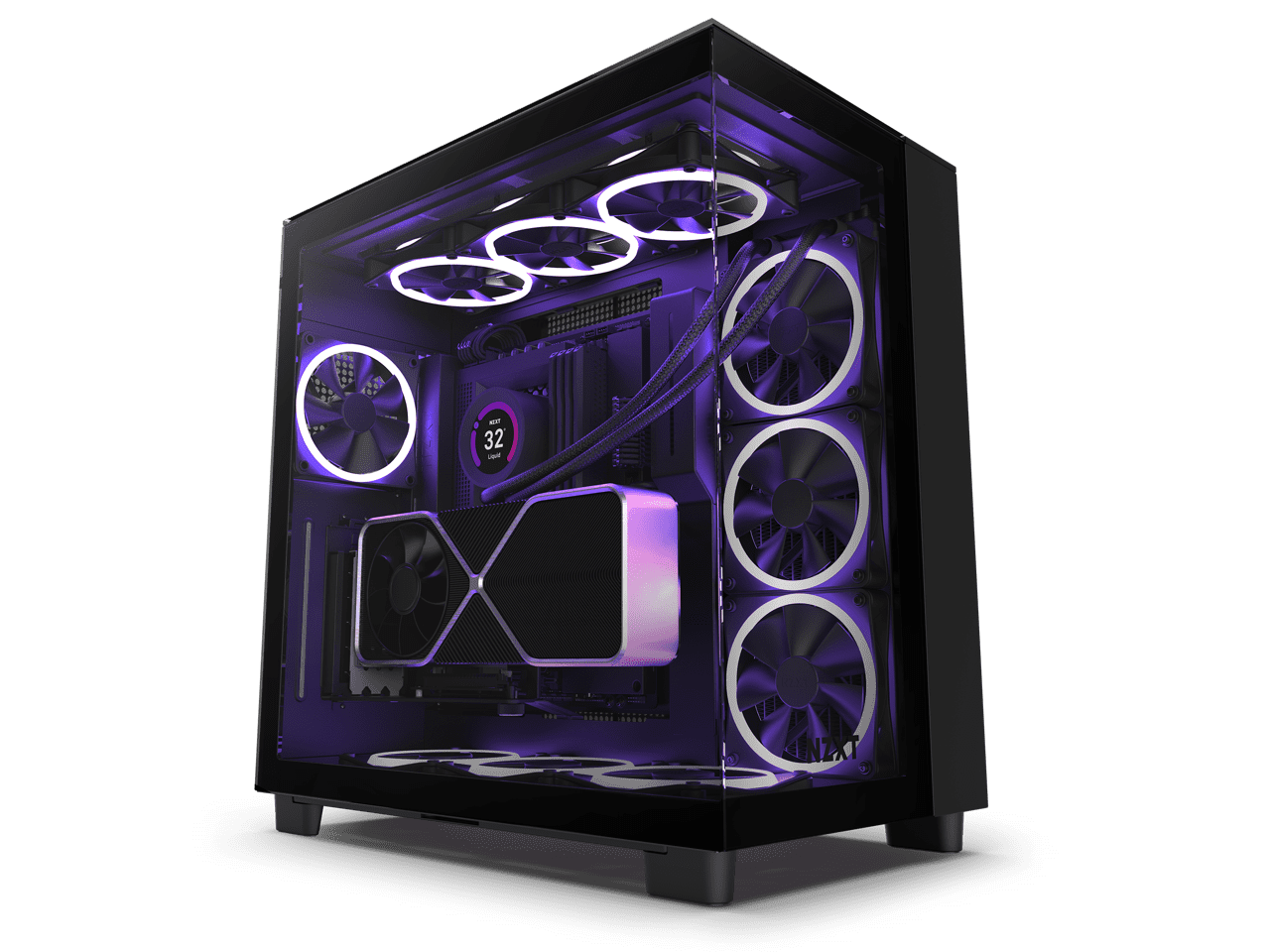 NZXT H9 Elite Mid-Tower ATX PC Case - All Black, Premium