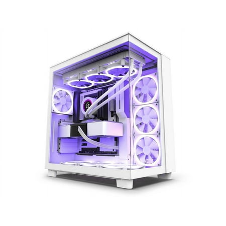 NZXT - H9 Flow ATX Mid-Tower Case with Dual Chamber - White