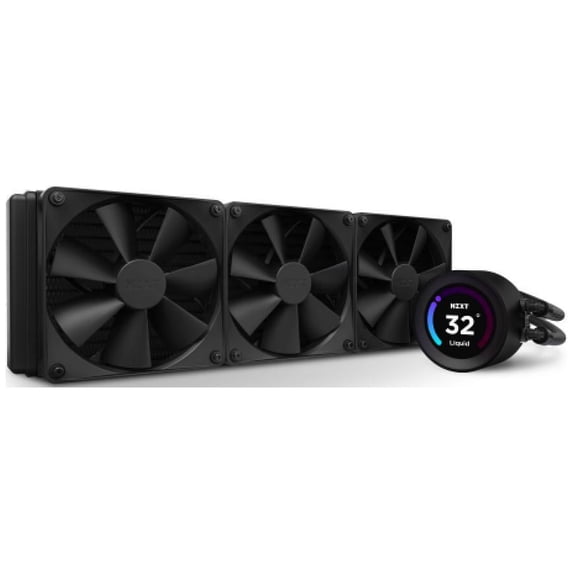 NZXT Kraken Elite 360mm - RL-KN36E-B1 - AIO CPU Liquid Cooler - Customizable LCD Display - 3 x F120P Static Pressure Fan Radiator Fans LGA 1851,1700 / AM5 Compatible