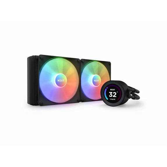 NZXT Kraken Elite RGB 280mm - RL-KR28E-B1 - RGB AIO CPU Liquid Cooler - Customizable LCD Display - 2 x F140RGB Core Fans Radiator Fans Black LGA 1851 / AM5 Compatible
