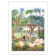 thumbnail image 1 of Na Hana Lei O Punahou - Hawaiian Leimaking Women - Punahou School - From an Original Hawaii Watercolor Painting by Peggy Chun - Fine Art Matte Paper Print (Unframed) 18x24in, 1 of 4