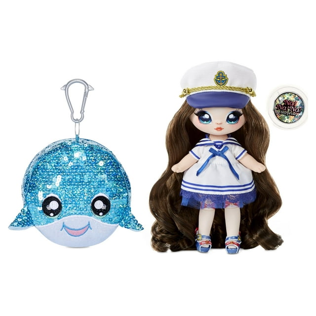 Na! Na! Na! Surprise 2-in-1 Fashion Doll and Sparkly Sequined Purse Sparkle Series – Sailor Blu, 7.5" Sailor Doll