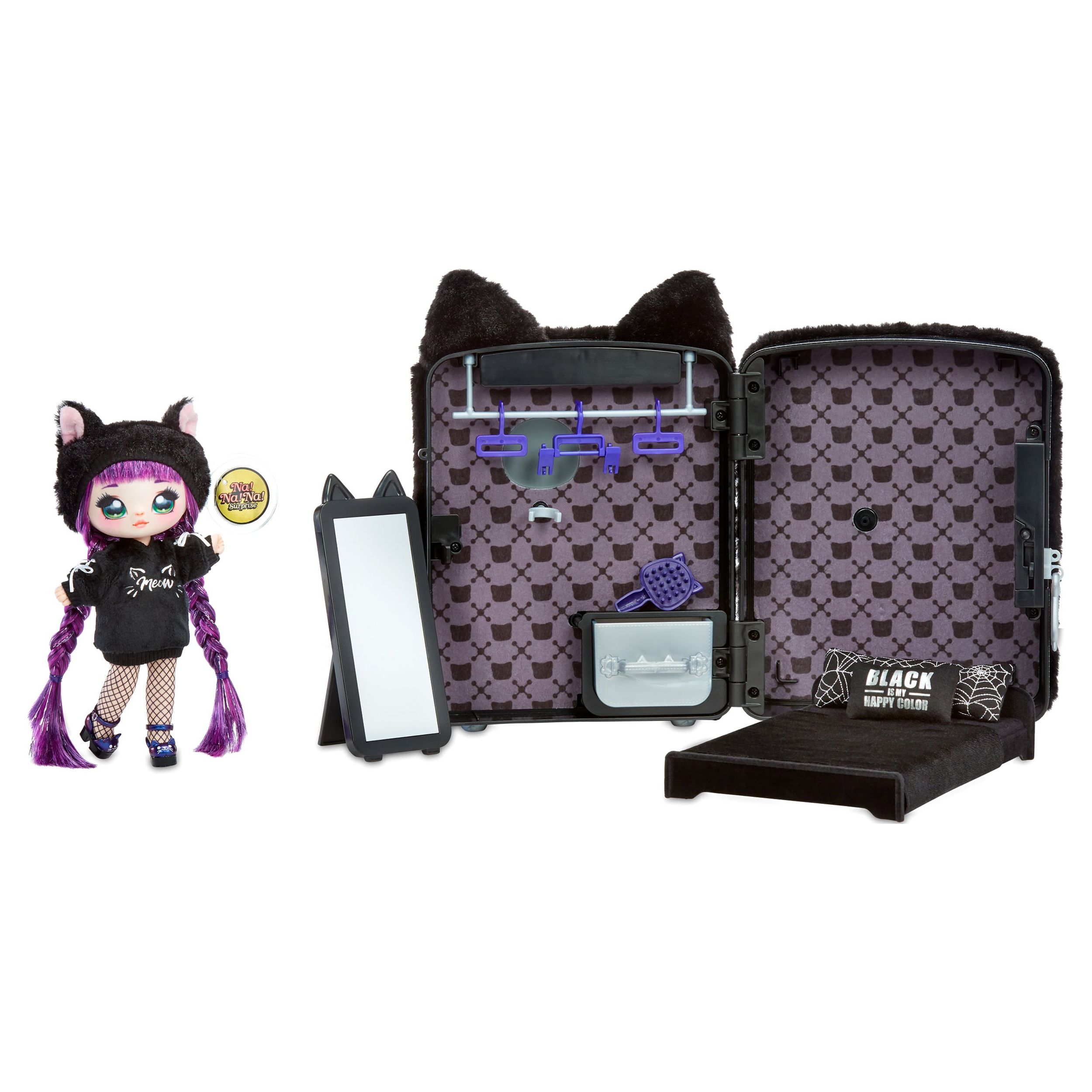 Na! Na! Na! Surprise 3-in-1 Backpack Bedroom Black Kitty with Limited Edition Doll Playset - image 1 of 7
