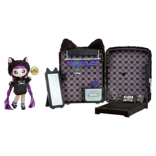 Na! Na! Na! Surprise 3-in-1 Backpack Bedroom Black Kitty with Limited Edition Doll Playset