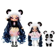 Na Na Na Surprise Family Soft Doll Set with 2 Fashion Dolls and 1 Pet Panda Family, Features 12 Accessories, Long Hair Dolls in Removable Fashions and Accessories with Adorable Plush Pet Panda