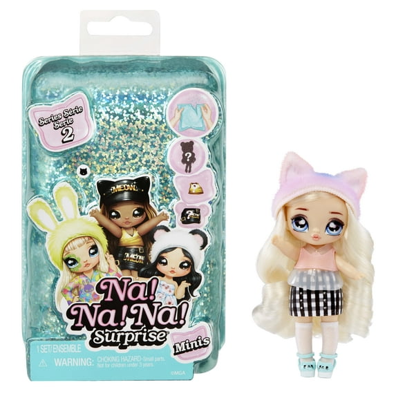 Na Na Na Surprise Minis Series 2 - 4" Fashion Doll - Mystery Packaging with Confetti Surprise, Includes Doll, Outfit, Shoes, Poseable, Toy Gift for Kids Girls Boys Ages 4 5 6 7 8+