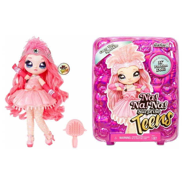 Na Na Na Surprise Teens Fashion Doll - Coco Von Sparkle, Flamingo Inspired, 11" Soft Fabric Doll