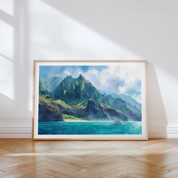 Na Pali Coast Hawaii Kauai Coastal Mountain Wall Art Home Decor