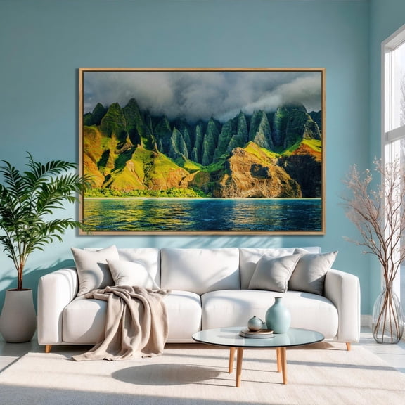 Na Pali Coast Sunset Poster Kauai Hawaii Wall Art, 12x18 UNFRAMED