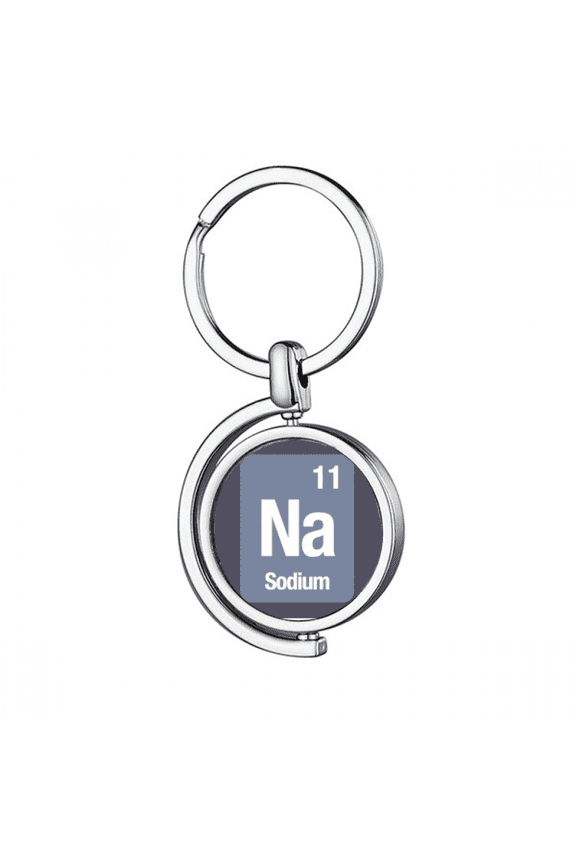 Na Sodium Checal Element Science Rotating Keychain Metal Keyring Holder