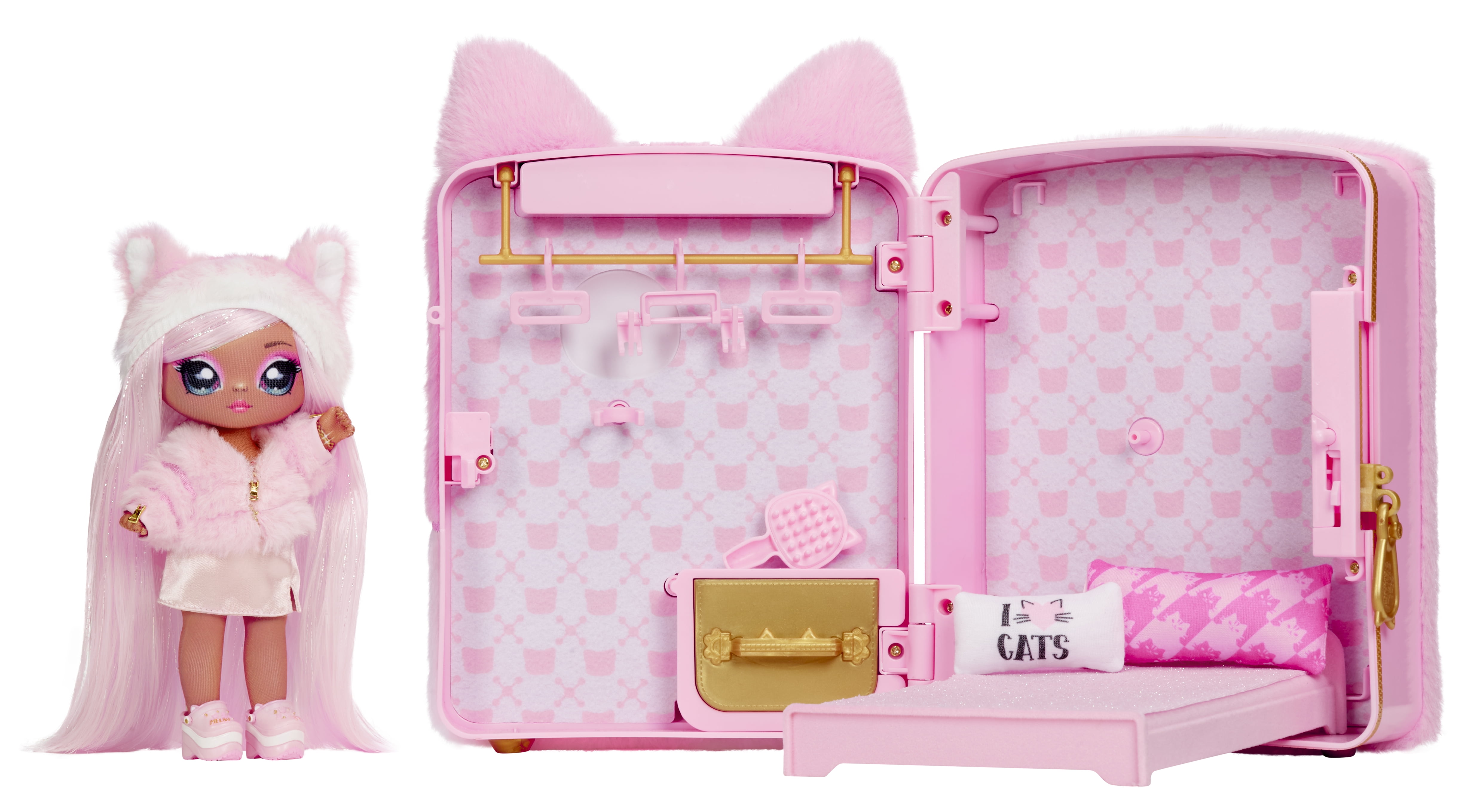 Free Shipping! Na Na Na Surprise 3-in-1 Backpack Bedroom Playset Reena