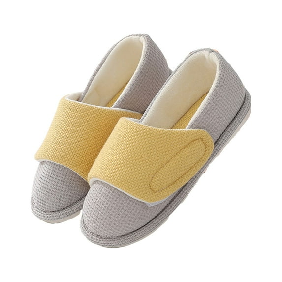 NaRHbrg Women's Memory Foam Diabetic Slippers, Yellow
