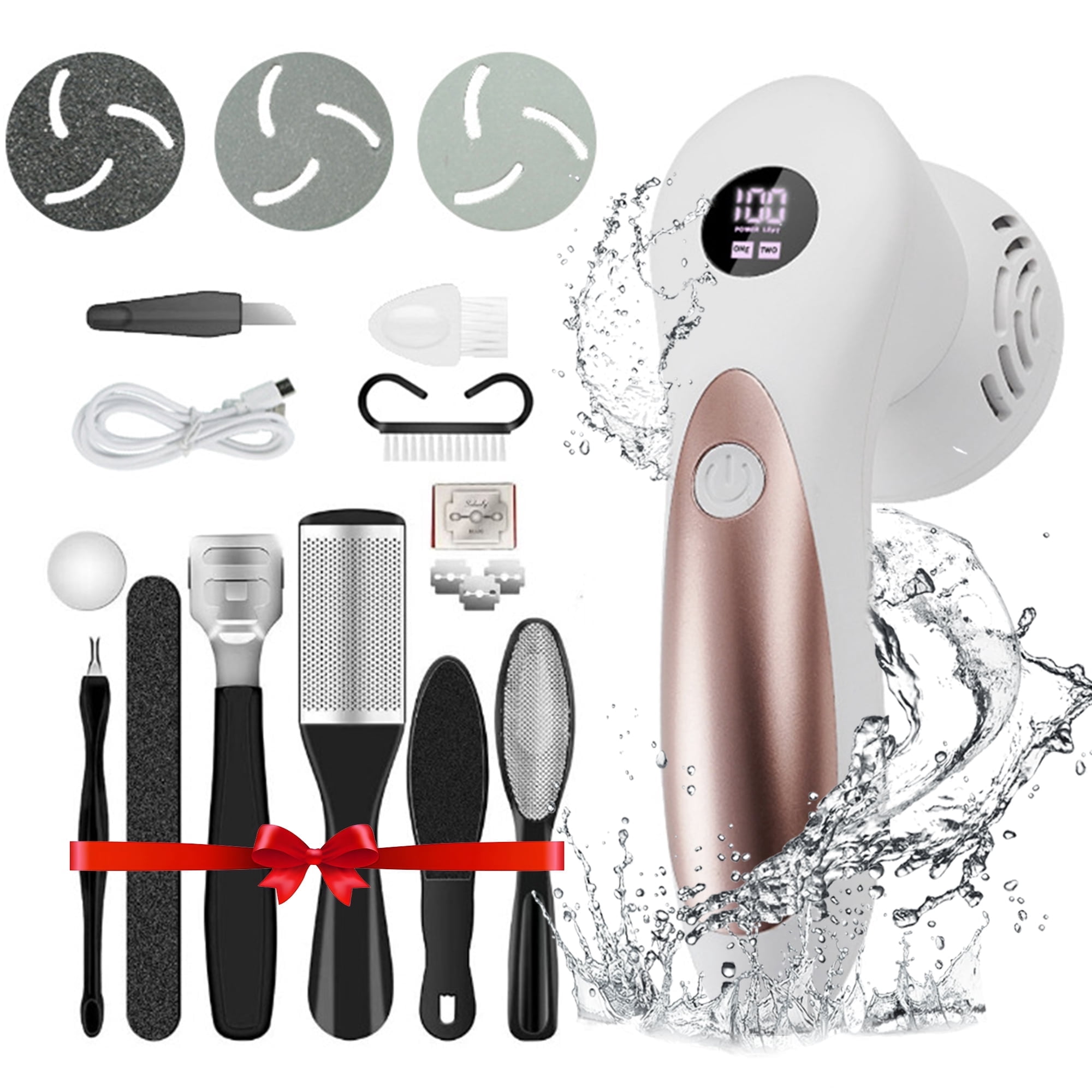 NaTuGi Electric Vacuum System IPX6 Waterproof Removes Hard Cracks Dryness Dead Skin Corn and Callus Trimmer for Feet