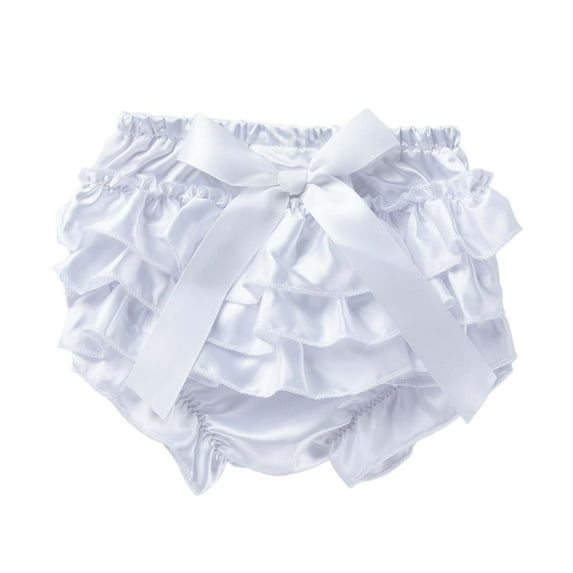 NaWent 0-2T Bloomers Newborn Toddler Kids Cotton Ruffle Shorts Diaper Cover White 6-12 Months
