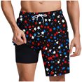 thumbnail image 1 of NaWent 4th of July Shorts for Men Clearance Casual Fashion Print Elastic Waist Shorts with Pockets Black L, 1 of 6