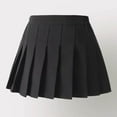 thumbnail image 1 of NaWent Clearance Girls' Pleated Skirt Elastic Waist School Uniform Skirt Solid Color Short A-line Mini Skirt Black 8 Years, 1 of 3