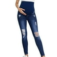 thumbnail image 1 of NaWent Maternity Jeans Over the Belly Slim Stretch Maternity Pants Casual Maternity Work Pants Blue 4(S), 1 of 7