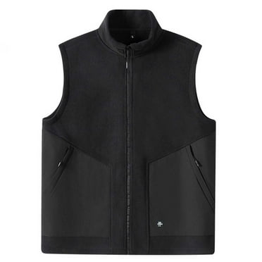 NaWent Clearance Men's Running Vest Outerwear, Lightweight Windproof Fleece Softshell Sleeveless Jacket for Golf Black 16(4XL)