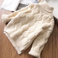 thumbnail image 1 of NaWent Clearance Toddler Boys Girls Sweater Fall Winter Turtleneck Warm Knitted Sweater Fashion Cute Long Sleeved Sweater Top Beige 7 Years, 1 of 5