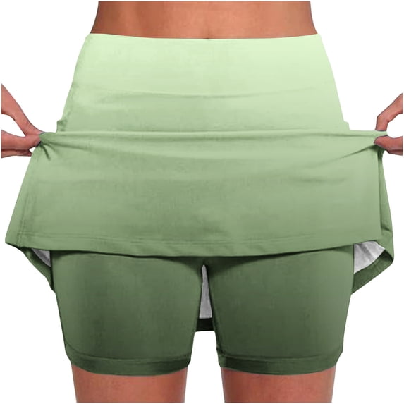 NaWent Women's Mini Tennis Skirt Athletic Cute Golf Skorts with Pockets Y2K Summer Gym Workout Outfits Green S