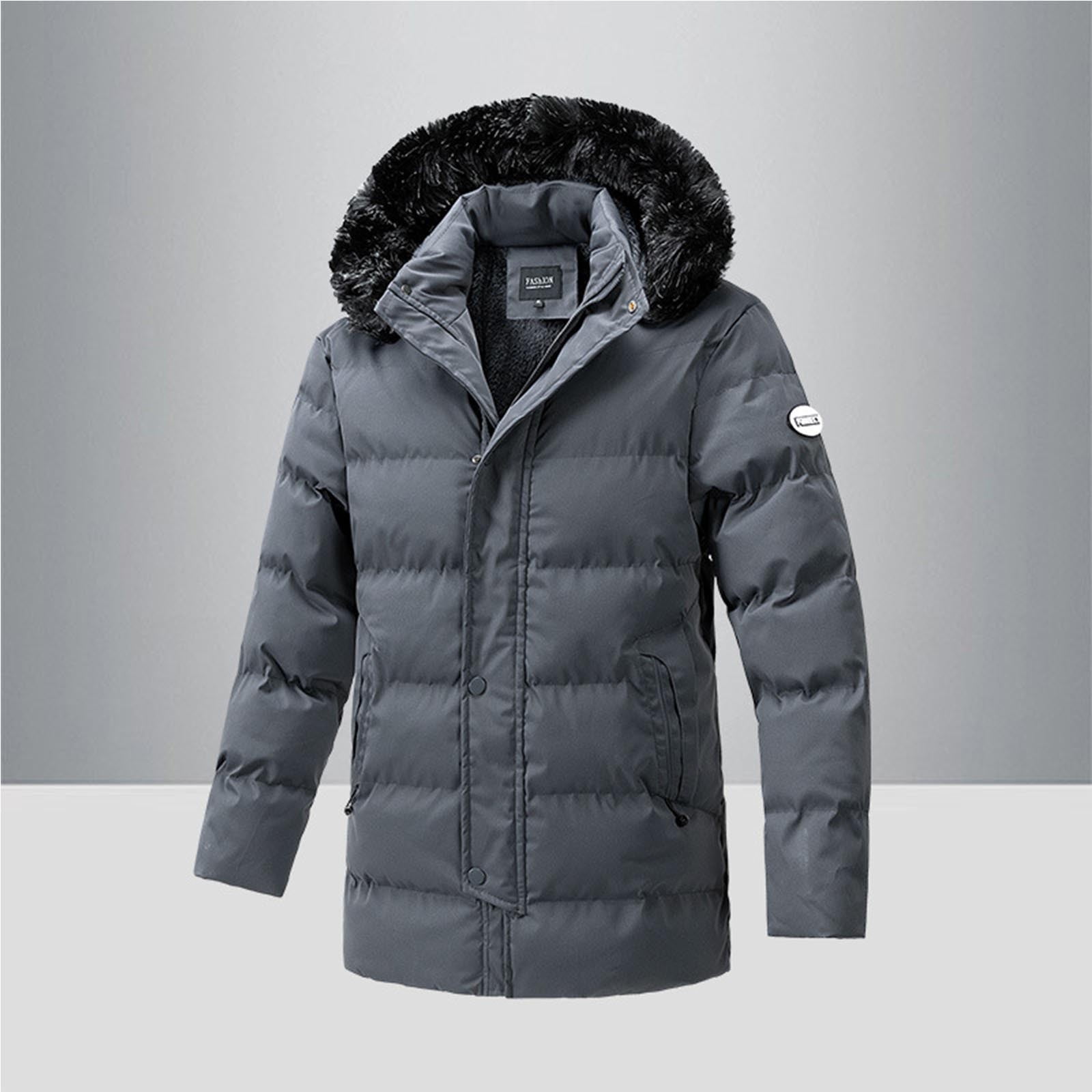 NaWent Men's Big and Tall Winter Coat Thicken Warm Fleece Lined Parka ...