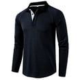 thumbnail image 1 of NaWent Men's Knit Polo Shirts Long Sleeve Sweater Polo Lightweight Fashion Casual Collared T Shirts Blue 4(M), 1 of 6