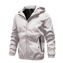 NaWent Men's Lightweight Waterproof Rain Jacket Hooded Outdoor Raincoat Hiking Windbreake jacket Casual Hoodies Pockets Gray 10(XL)