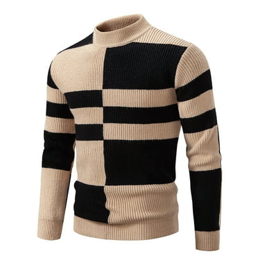 NaWent Men's Slim Fit Turtleneck Sweater Casual Twisted Knitted Pullover Sweaters Khaki 8(XL)